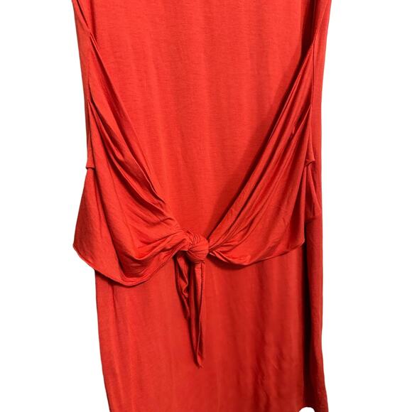 Three Dots women's orange Tie Front T-Shirt pullover Jersey Dress size Small NEW - Picture 4 of 6